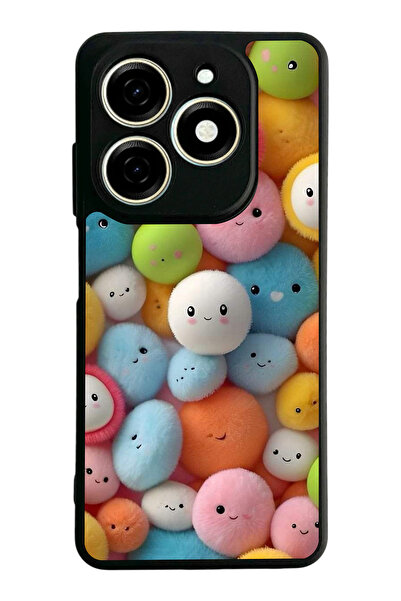 TECNO Spark 20 / 20C Compatible Printed, Matte Black, Soft Silicone, Protecti...