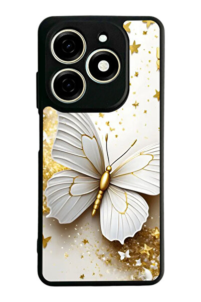 TECNO Spark 20 / 20C Compatible Printed, Matte Black, Soft Silicone, Protecti...