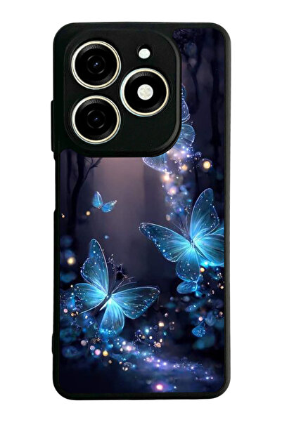 TECNO Spark 20 / 20C Compatible Printed, Matte Black, Soft Silicone, Protecti...