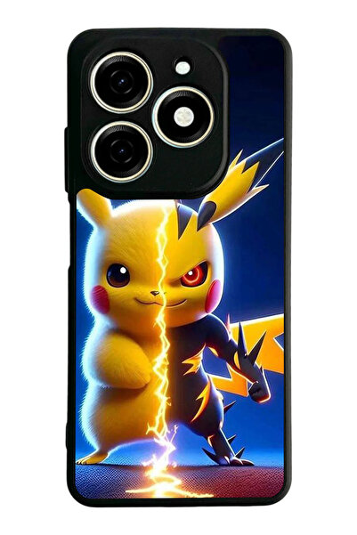 TECNO Spark 20 / 20C Compatible Printed, Matte Black, Soft Silicone, Protecti...