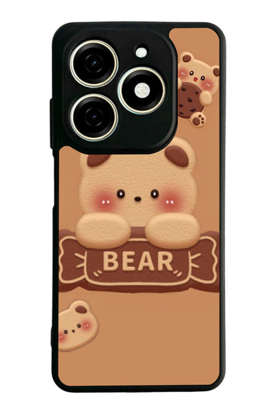 TECNO Spark 20 / 20C Compatible Printed, Matte Black, Soft Silicone, Protecti...