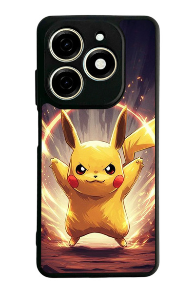 TECNO Spark 20 / 20C Compatible Printed, Matte Black, Soft Silicone, Protecti...