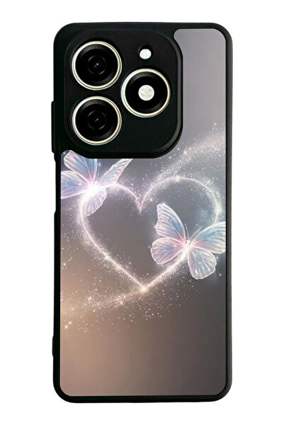 TECNO Spark 20 / 20C Compatible Printed, Matte Black, Soft Silicone, Protecti...