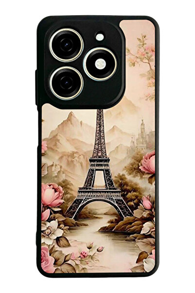 TECNO Spark 20 / 20C Compatible Printed, Matte Black, Soft Silicone, Protecti...