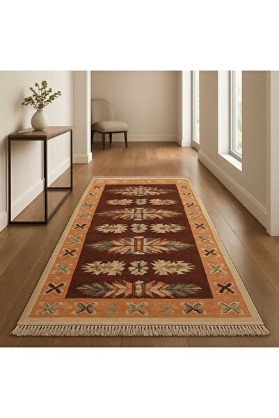 OEM Traditional rug, double-sided, size 100 x 300 cm, red and cream, model Pi...