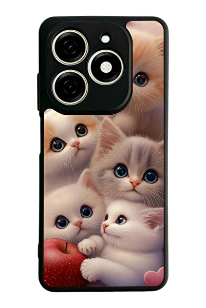 TECNO Spark 20 / 20C Compatible Printed, Matte Black, Soft Silicone, Protecti...