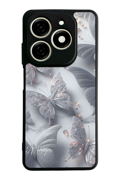 Aksel Kılıf Infinix Smart 8 Pro Compatible Printed, Matte Black, Soft Silicon...