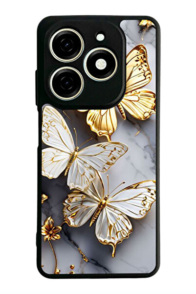 TECNO Spark 20 / 20C Compatible Printed, Matte Black, Soft Silicone, Protecti...