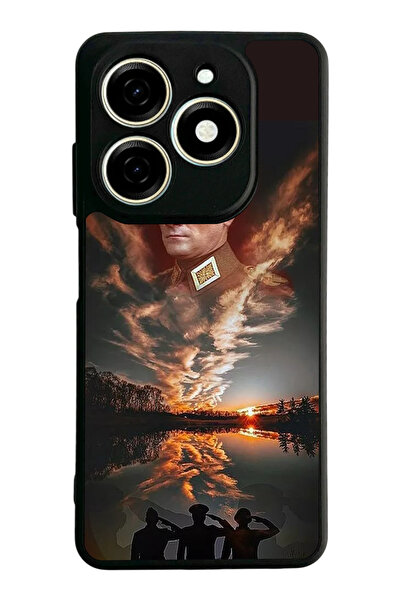 TECNO Spark 20 / 20C Compatible Printed, Matte Black, Soft Silicone, Protecti...