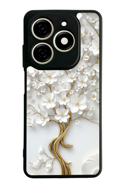 TECNO Spark 20 / 20C Compatible Printed, Matte Black, Soft Silicone, Protecti...