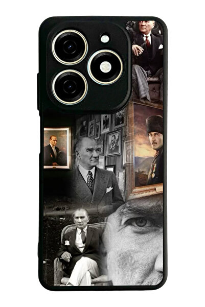 TECNO Spark 20 / 20C Compatible Printed, Matte Black, Soft Silicone, Protecti...