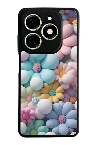 TECNO Spark 20 / 20C Compatible Printed, Matte Black, Soft Silicone, Protecti...