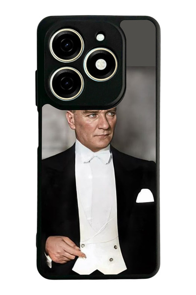 TECNO Spark 20 / 20C Compatible Printed, Matte Black, Soft Silicone, Protecti...