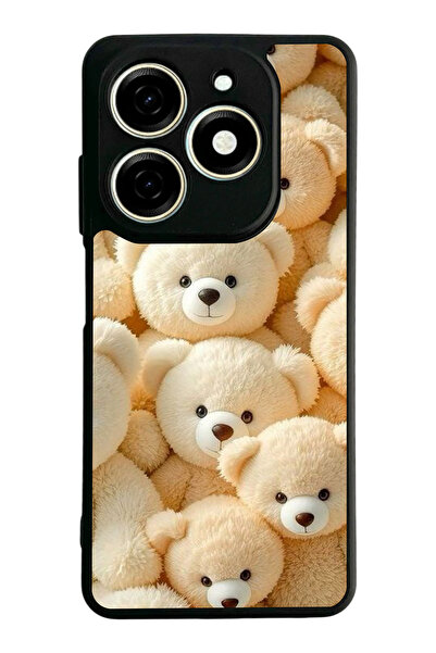 TECNO غطاء متوافق مع Spark 20 / 20C، مطبوع، أسود غير لامع، سيليكون ناعم، واقي...