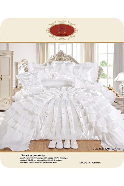 ALMIAAD Luxurious bridal satin bedspread set, 240*260 cm, 11 pieces - Double ...