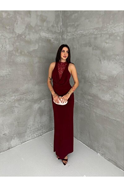 Ekim Store Degaje Collar Lace Detail Dress