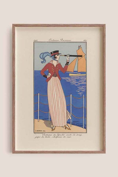 Taranist Poster Art Deco Stil Kadın Figürü Vintage Çizim