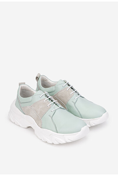 Dasha Women's green and gray genuine Leather shoes 41