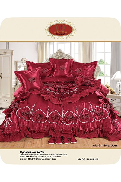 ALMIAAD Luxurious bridal satin bedspread set, 240*260 cm, 11 pieces - Double ...