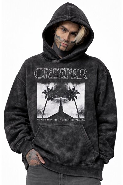 Fuddy Moda Unisex Creeper Štampano Sa kapuljačom isprana majica, Oversize kro...