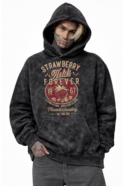 Fuddy Moda Unisex Oversize kroj The Beatles Strawberry Fields Forever Štampan...