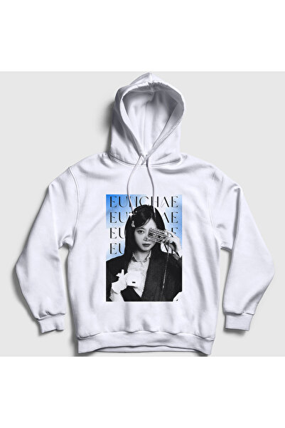 Presmono Hanorac cu glugă unisex alb Cassettes Hong Eunchae Le Sserafim 602017tt