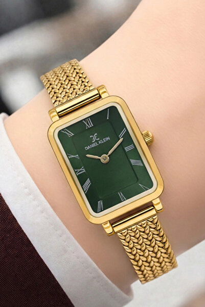 Daniel Klein Steel Cord Steel Case Women Wrist Watch+Bracelet Gift Gold-Green...