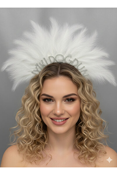 GOLDCENTER İYİ Kİ DOĞDUN METAL ELMAS TAŞLI TÜYLÜ DOĞUM GÜNÜ PARTİ TAÇI