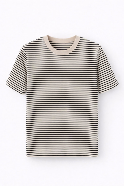 HAZELANNA Tricou cu guler reiat și dungi