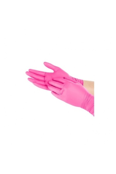 GIRLS CORNER Powder-Free Nitrile Gloves Pink M - Set of 100 pieces