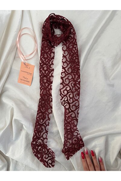 Nurcanilirboutique Elegant burgundy scarf
