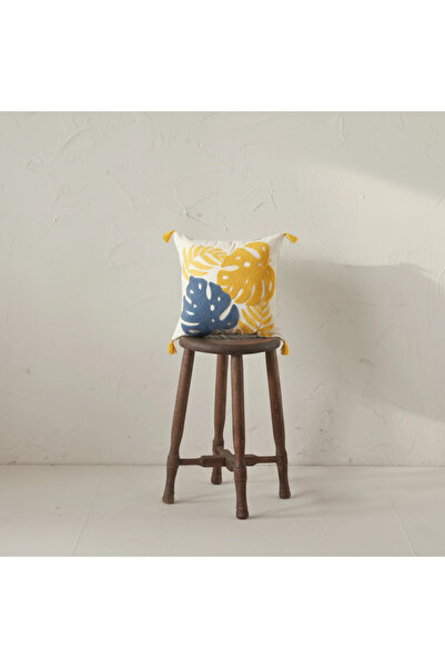 Kemal Tekstil Tera Bohemian Punch Embroidered Throw Pillow Cover (Without Inn...