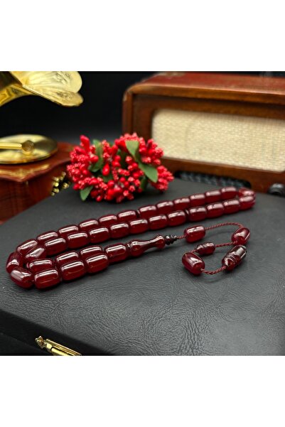 Sabır Taneleri Osmanlı Model Vişne Rengi Sıkma Kehribar