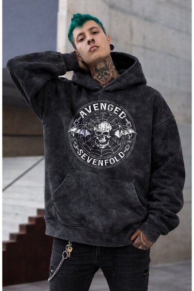 Fuddy Moda Unisex Avenged Sevenfold Printed Hooded Washable Sweatshirt, Overs...