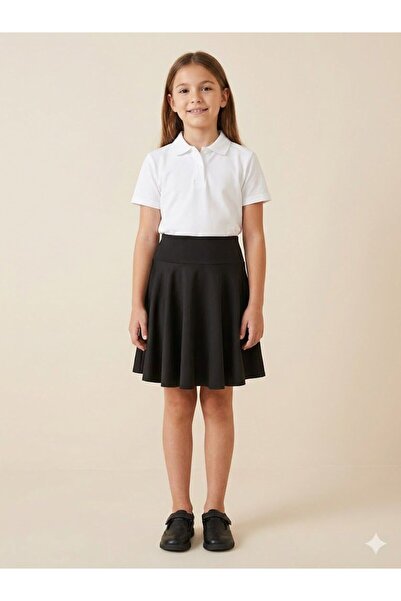 CRNSSWİMWEAR Children's School Activity Skirt Black Flexible Diving Fabric