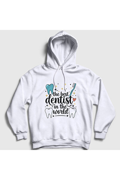 Presmono سويت شيرت أبيض للجنسين أفضل هدية لطبيب الأسنان مع غطاء للرأس 601877tt