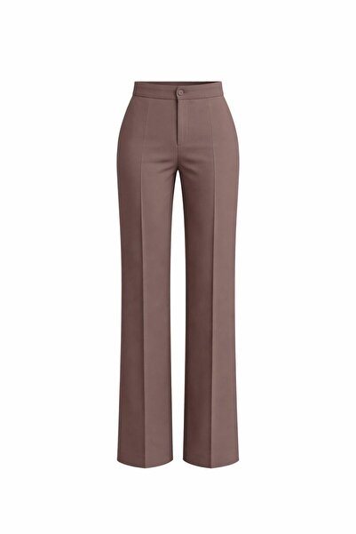 HAZELANNA Lycra High Waist Brown Palazzo