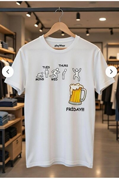 playwear Zilele săptămânii Bere cu imprimeu Friday Beer bumbac 100% Regular F...