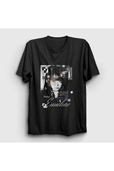 Presmono Unisex Black Different Hong Eunchae Le Sserafim T-Shirt 602561Tt