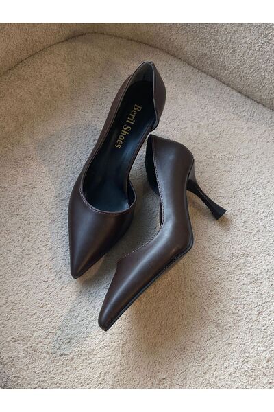 BerilinButiği Acı Kahve (Flat) Kadın Stiletto Topuklu Ayakkabı