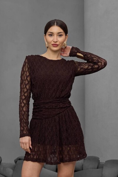 LİFERA Mini Lace Dress with Corsage