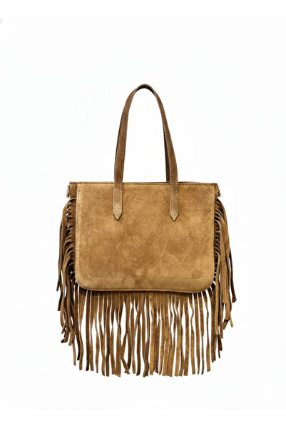 Voi Luxe SAVANNA TABA - HAREKETLİ PÜSKÜL DETAYLI SÜET ÇANTA