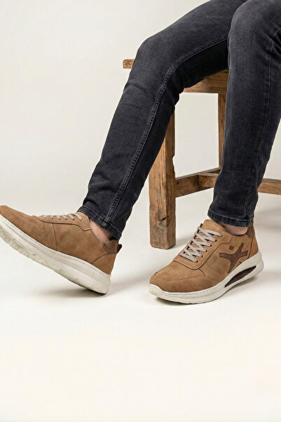 Ekonomik Ayakkabı Men's Tan Casual Sneaker |   Nubuck Look |   Thick Sole Com...