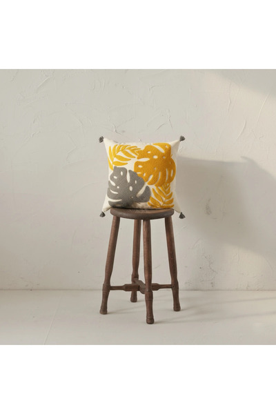 Kemal Tekstil Tera Bohemian Punch Embroidered Throw Pillow Cover (Without Inn...