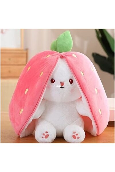 EMATTEIRO Jucărie de Pluș, Iepurașul Căpșunică, Reversibil 2 în 1, 30 cm, Moa...