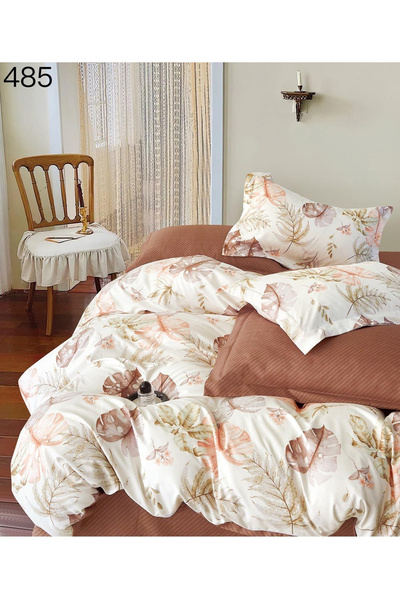 FIONNA.RO Finet Duvet Cover Set - White With Watercolor Leaves