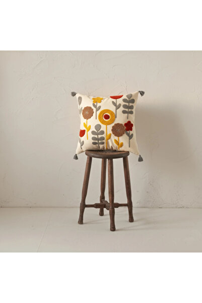 Kemal Tekstil Yıldız Bohemian Punch Embroidered Throw Pillow Cover (Without I...