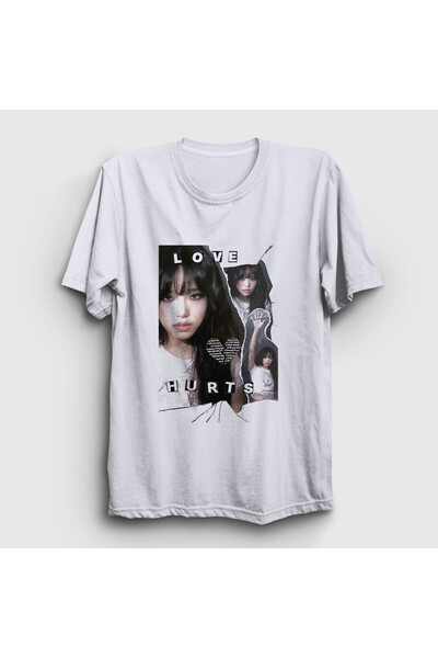 Presmono Ουνισέξ Λευκό Μπλουζάκι  "Love Hurts " Choi Ye Na Yena Iz One 603020tt