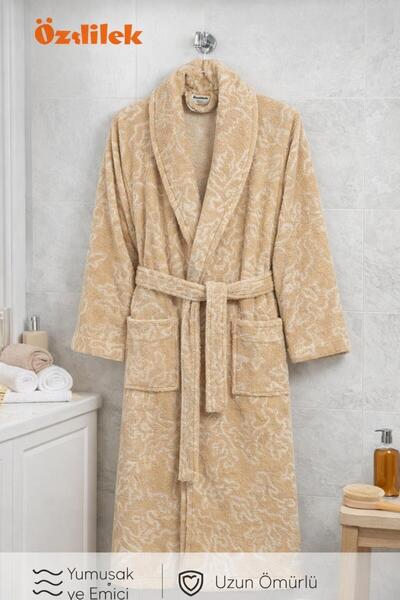 Özdilek Mercan Model Bathrobe Salmon Color Size L