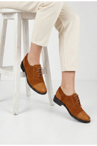 Dasha Pantofi dama Oxford maro din piele intoarsa 41